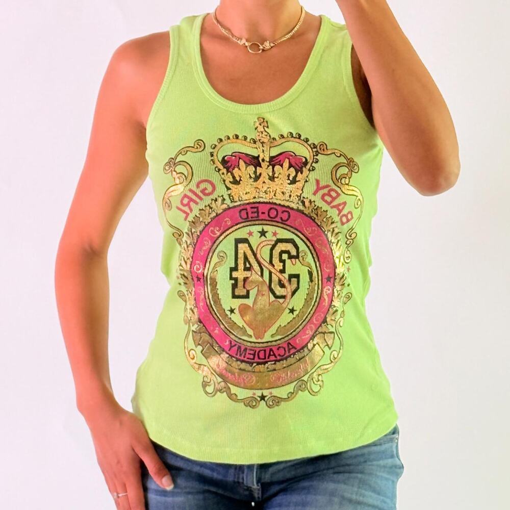 Green and Pink Printed Top L